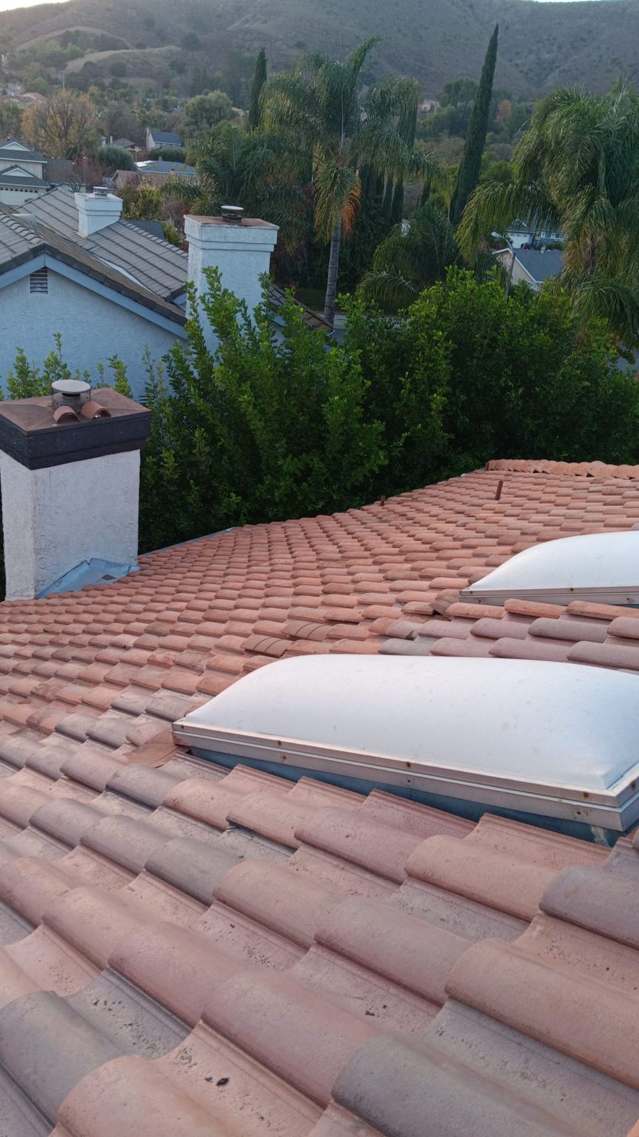 clay tile roof on a home in Agoura Hills, California — a Samuel Roofing Inc. job photo