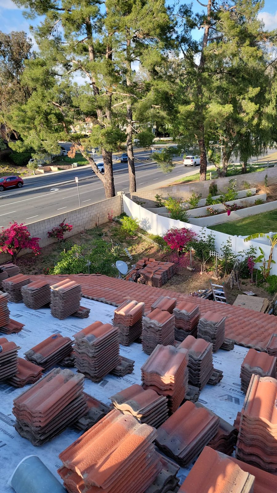 clay tile roof on a home in Covina, California — a Samuel Roofing Inc. job photo