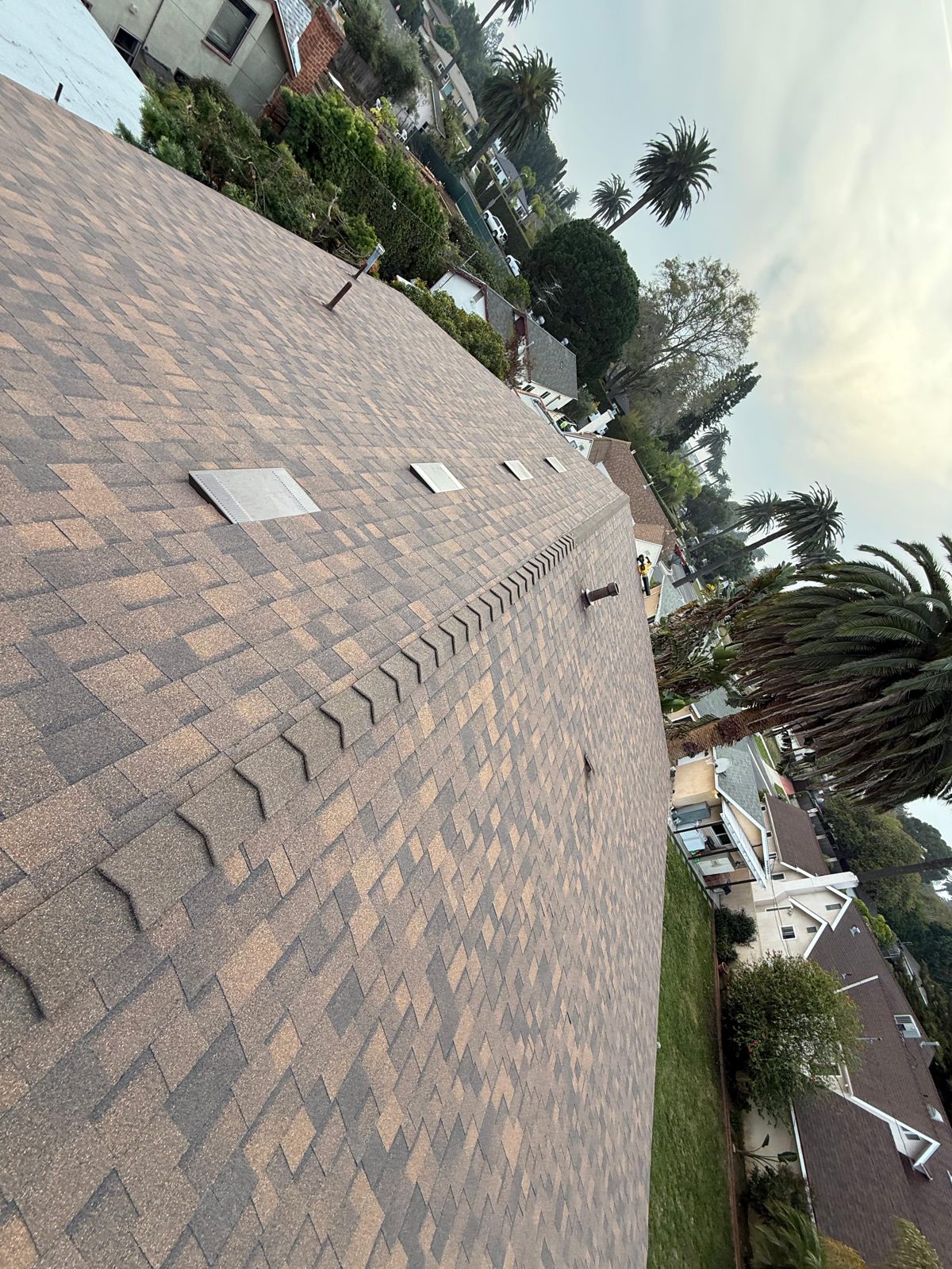 architectural shingle roof on a home in East Los Angeles, California — a Samuel Roofing Inc. job photo