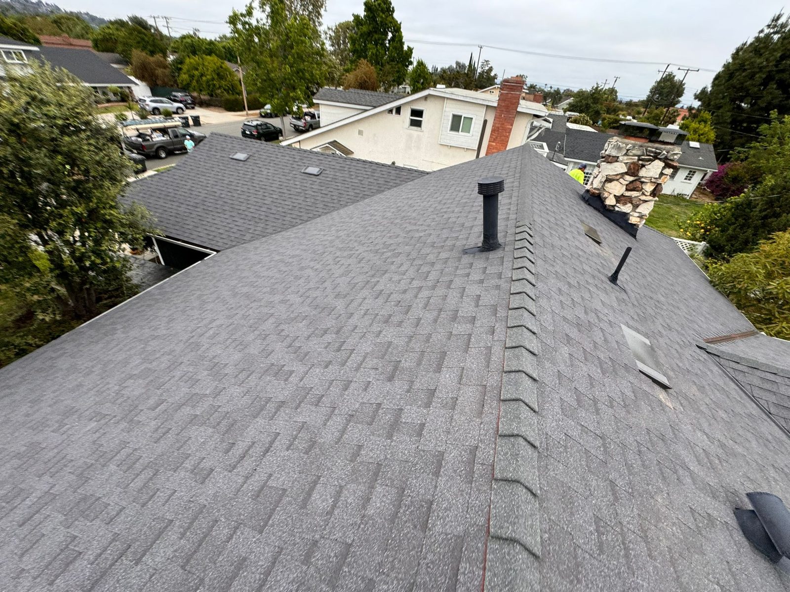 architectural shingle roof on a home in Orange, California — a Samuel Roofing Inc. job photo