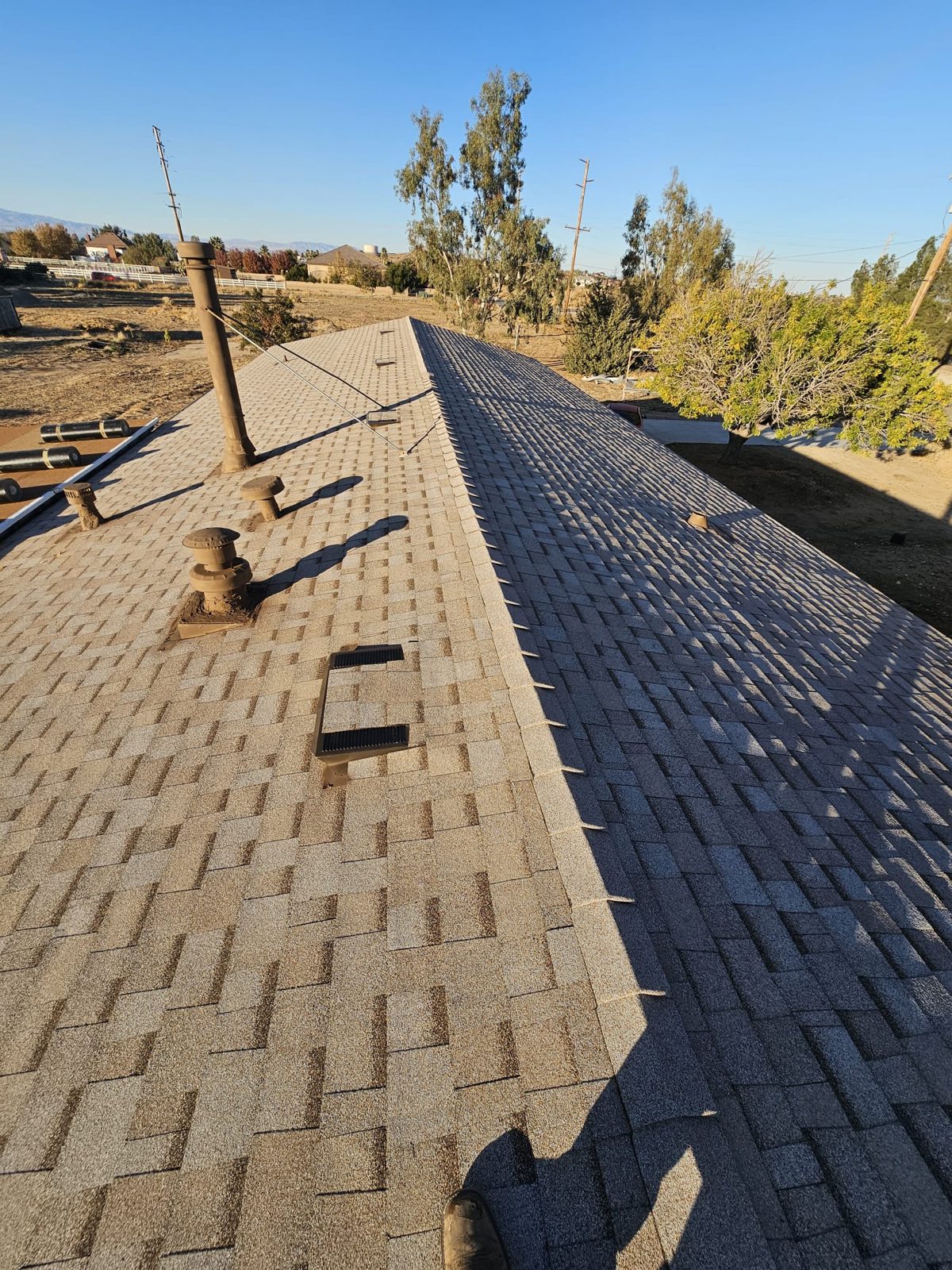 architectural shingle roof on a home in Palmdale, California — a Samuel Roofing Inc. job photo