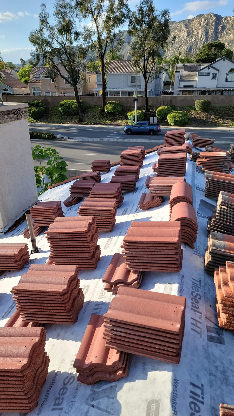 clay tile roof on a home in Rancho Palos Verdes, California — a Samuel Roofing Inc. job photo