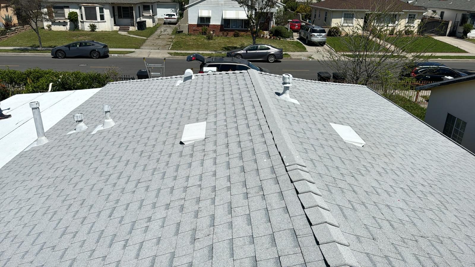 architectural shingle roof on a home in San Pedro, California — a Samuel Roofing Inc. job photo