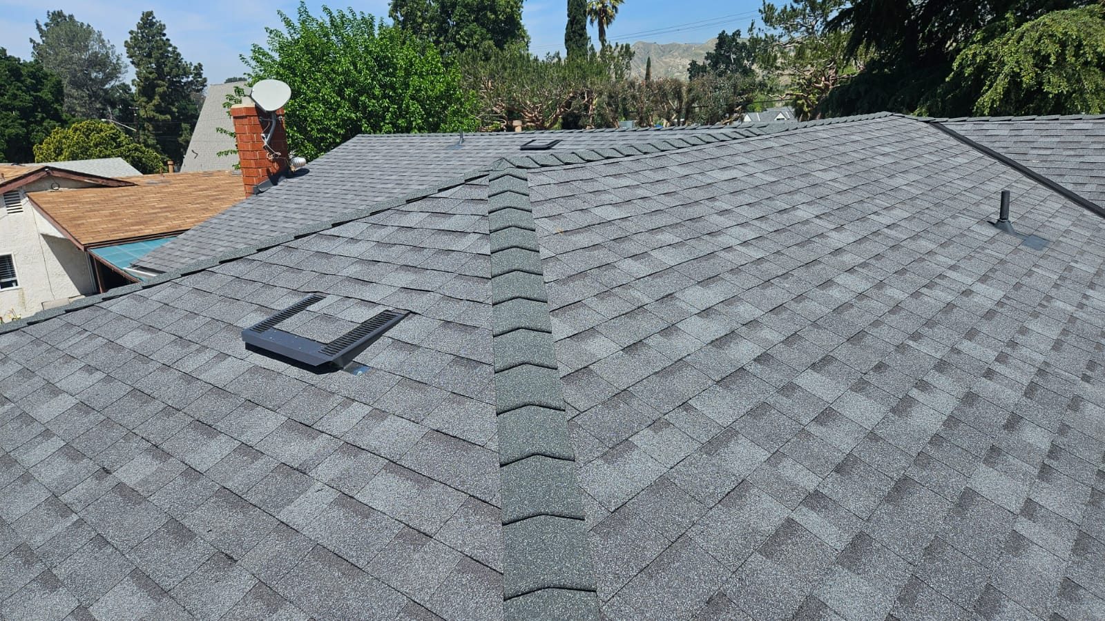 architectural shingle roof on a home in Walnut, California — a Samuel Roofing Inc. job photo